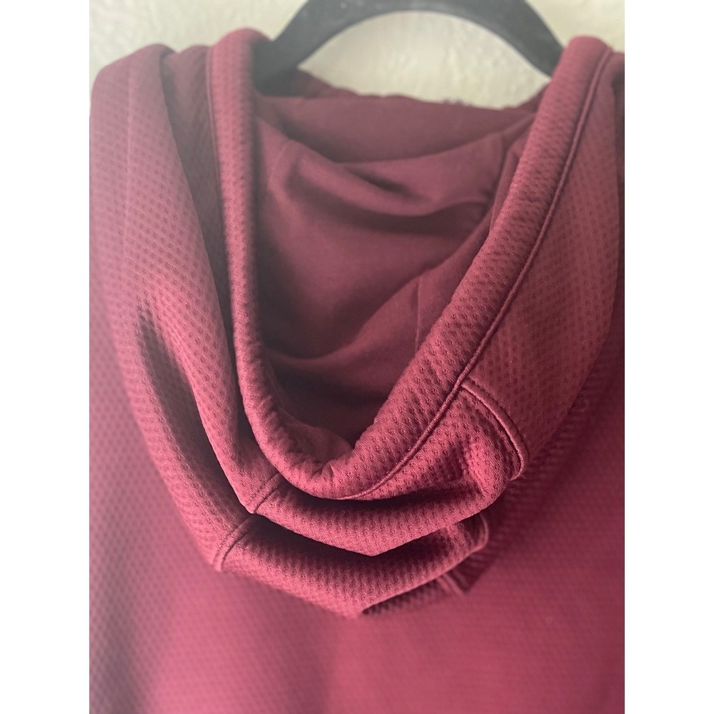Adidas Originals Maroon Burgundy 3-Stripe Activewear Hooded Sweatshirt Womens M - Picture 8 of 11